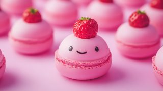 Unique AI-Generated Pink Strawberry Wallpaper for PC