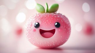 Download Adorable Pink Strawberry Digital Background in 4K