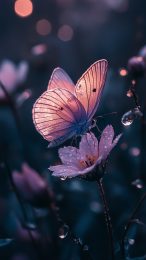 Capture Nature: Pink Flower and Butterfly Image