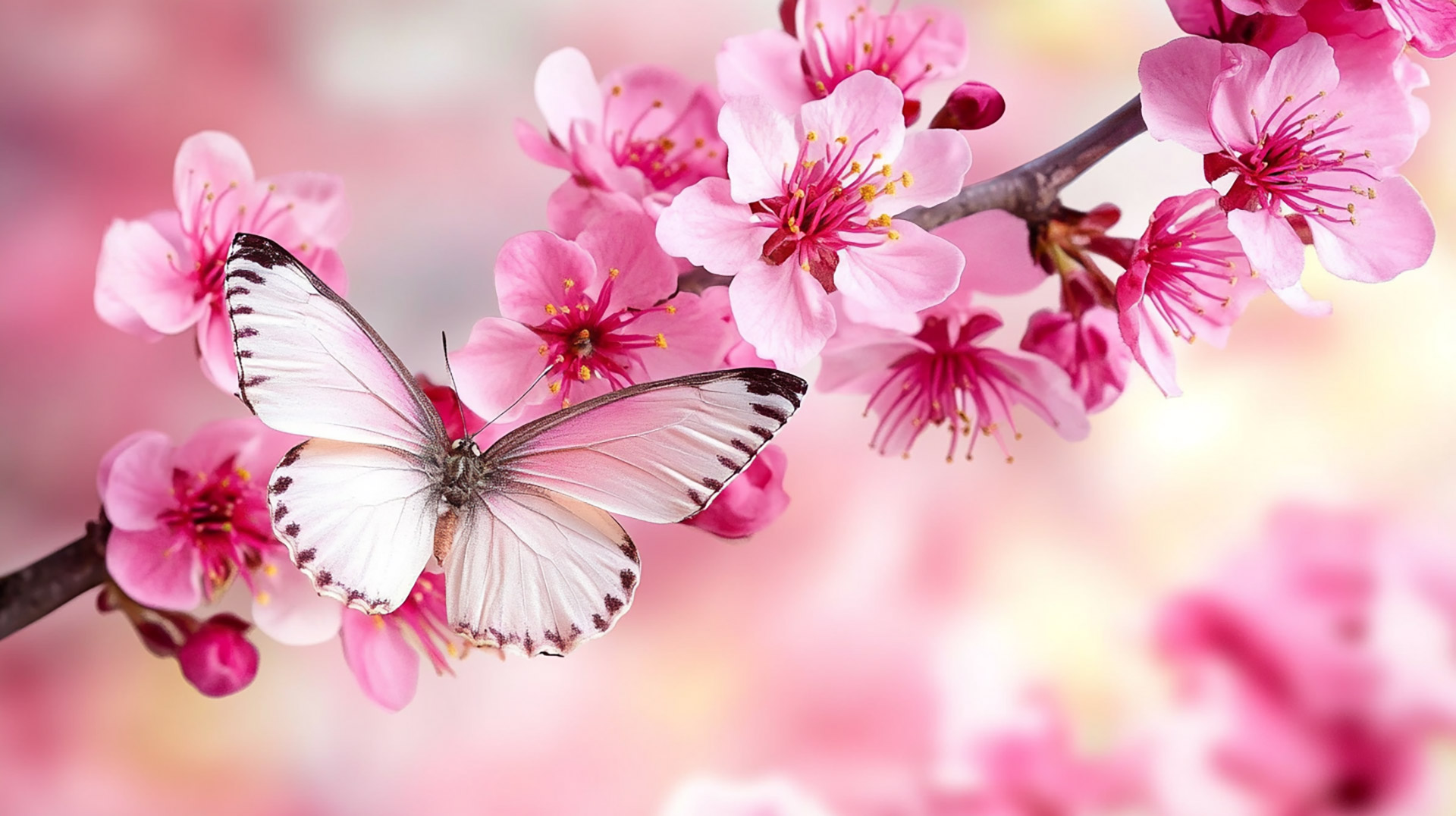 Free 4K Pink Flower and Butterfly Pictures for Desktop