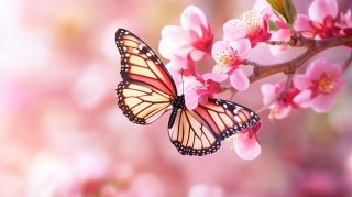 Stunning 8K Pink Flower and Butterfly HD Pics