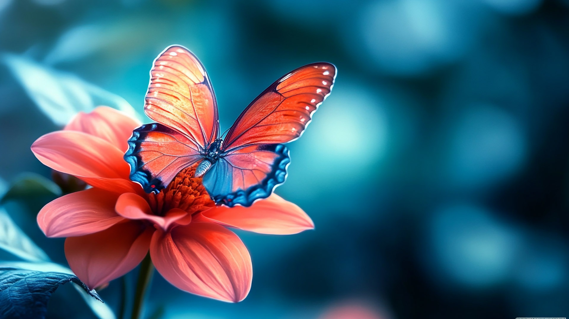 AI-Generated Pink Flower and Butterfly Stock Photos