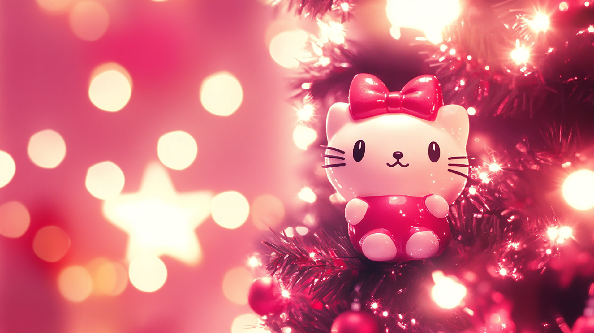 Free HD Wallpaper Featuring Pink Hello Kitty Design