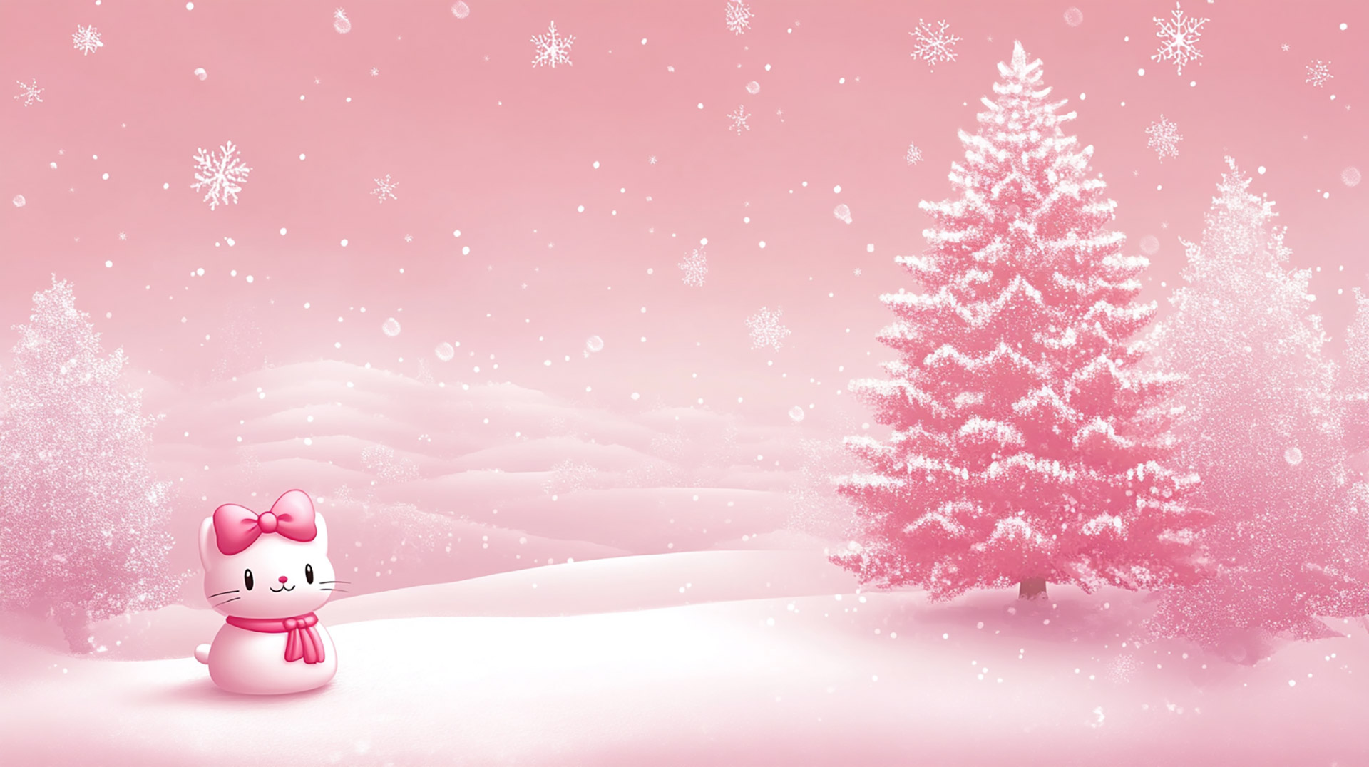 Download Pink Hello Kitty Christmas Digital Background