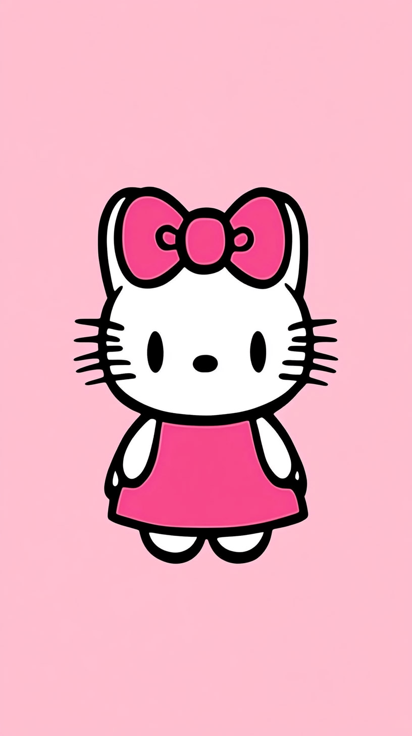 Stunning HD Pink Hello Kitty Mobile Wallpaper for iPhone