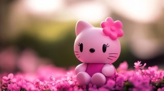 Stunning Pink Hello Kitty Desktop Background: Stock Photos