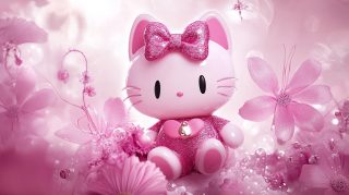 Vibrant Pink Hello Kitty Wallpaper for 1920x1080 Screens