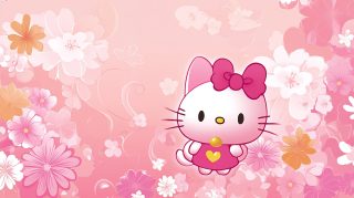 Stunning 8K Pink Hello Kitty Wallpaper for Your PC