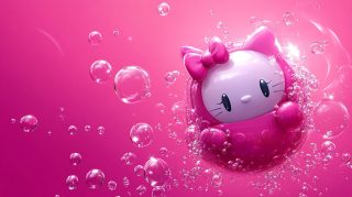 Cute Pink Hello Kitty Image for 16:9 Screens