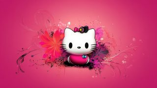 Charming AI Wallpaper: Pink Hello Kitty in HD