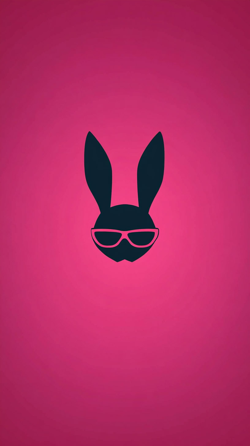 Vibrant Pink Playboy Bunny Digital Backgrounds in 9:16