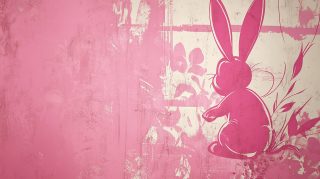 16:9 Pink Playboy Bunny Digital Background for Your Screen