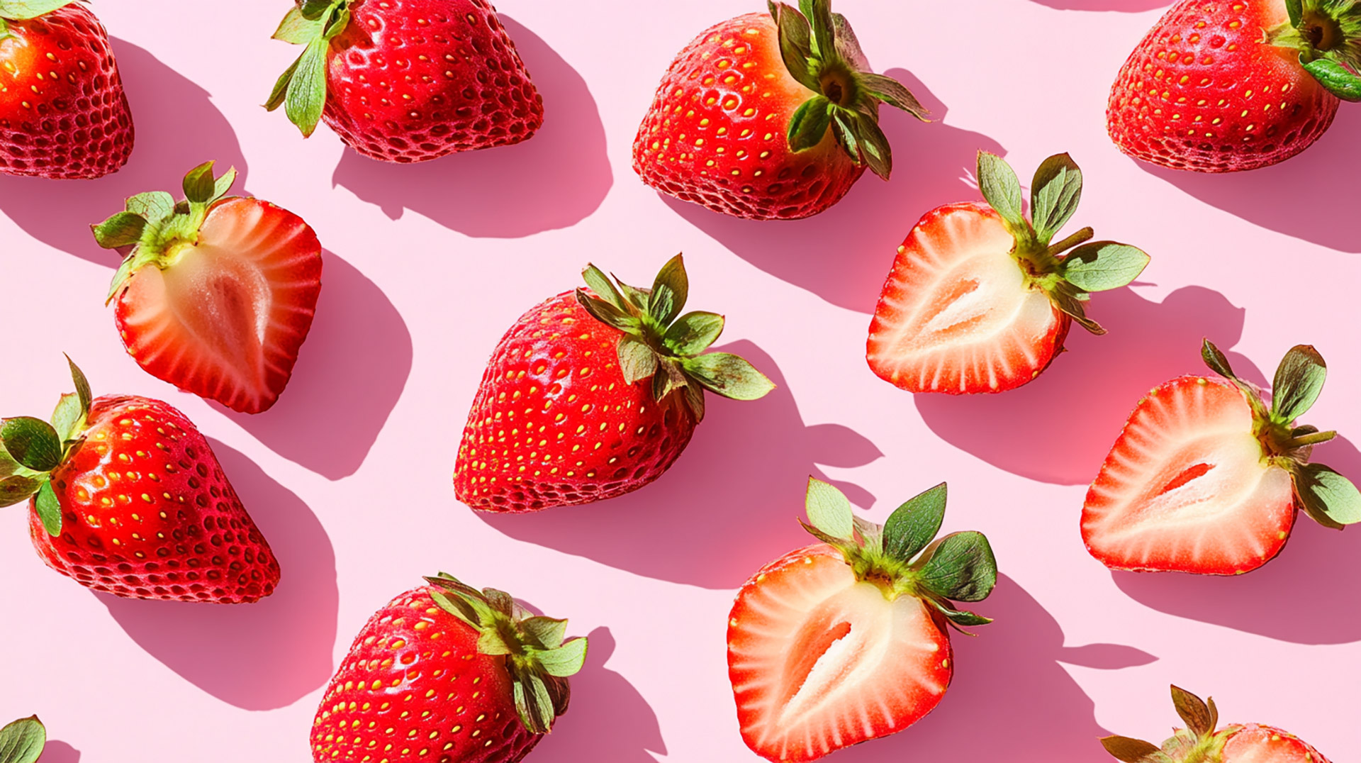 Pink Strawberry Aesthetic: HD Digital Background for Desktop