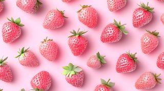 Lush Pink Strawberry Aesthetic in 16:9 HD Wallpaper