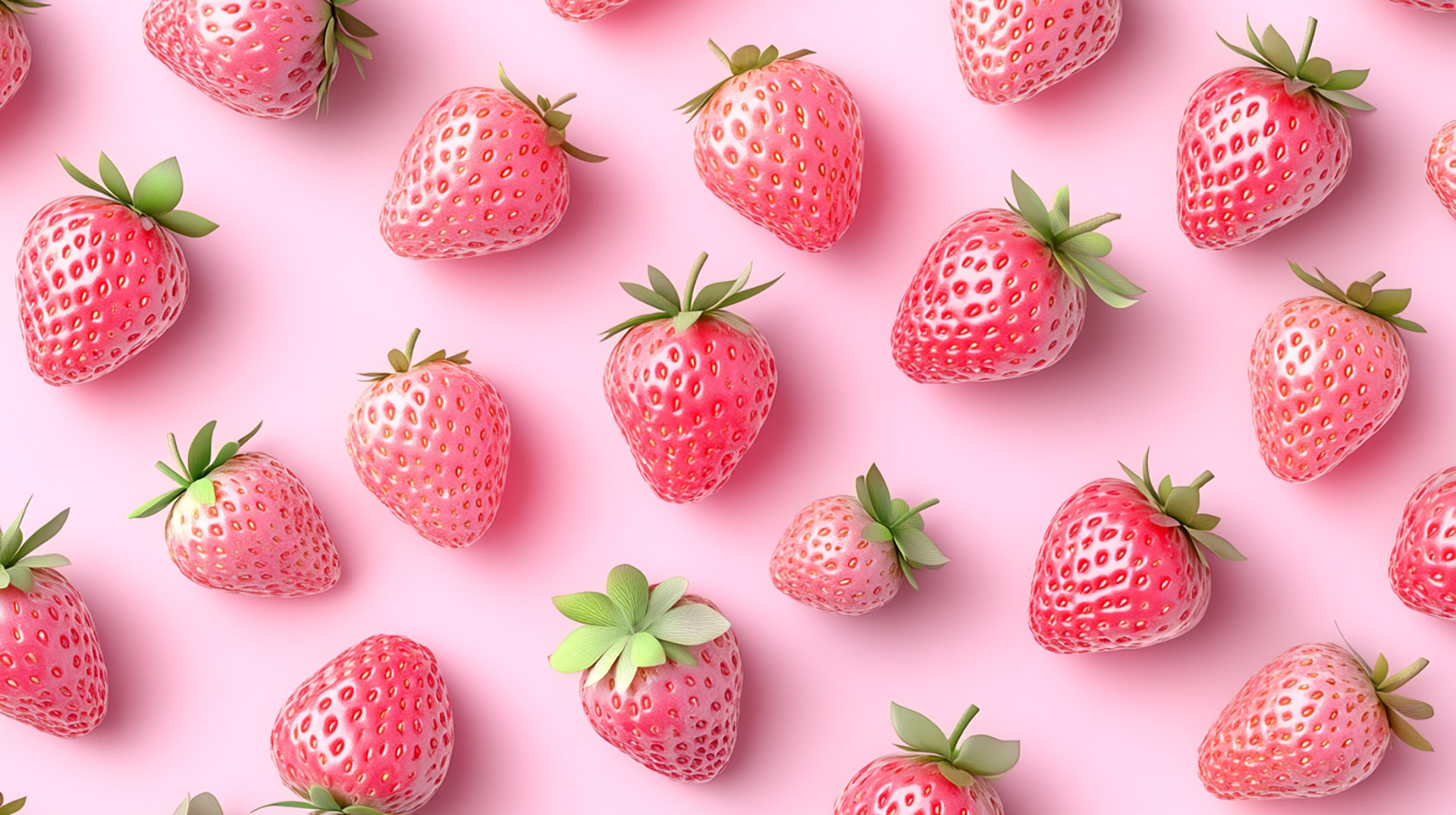 Lush Pink Strawberry Aesthetic in 16:9 HD Wallpaper