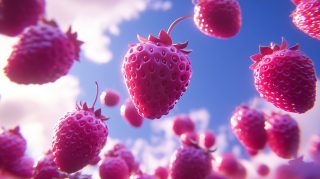 Elegant HD Wallpaper with Pink Strawberry Theme for Desktop