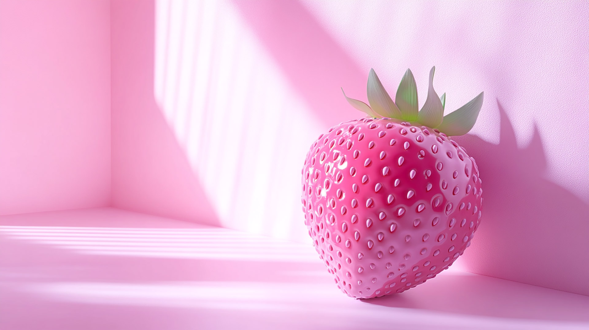 Download Free AI Wallpaper for Pink Strawberry Aesthetic