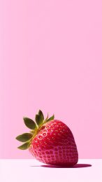 Gorgeous Pink Strawberry Digital Background for Your Mobile