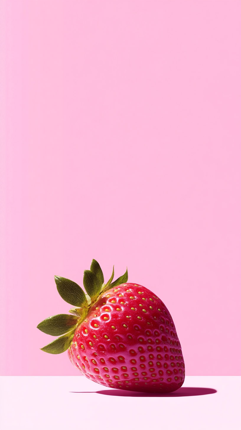 Gorgeous Pink Strawberry Digital Background for Your Mobile