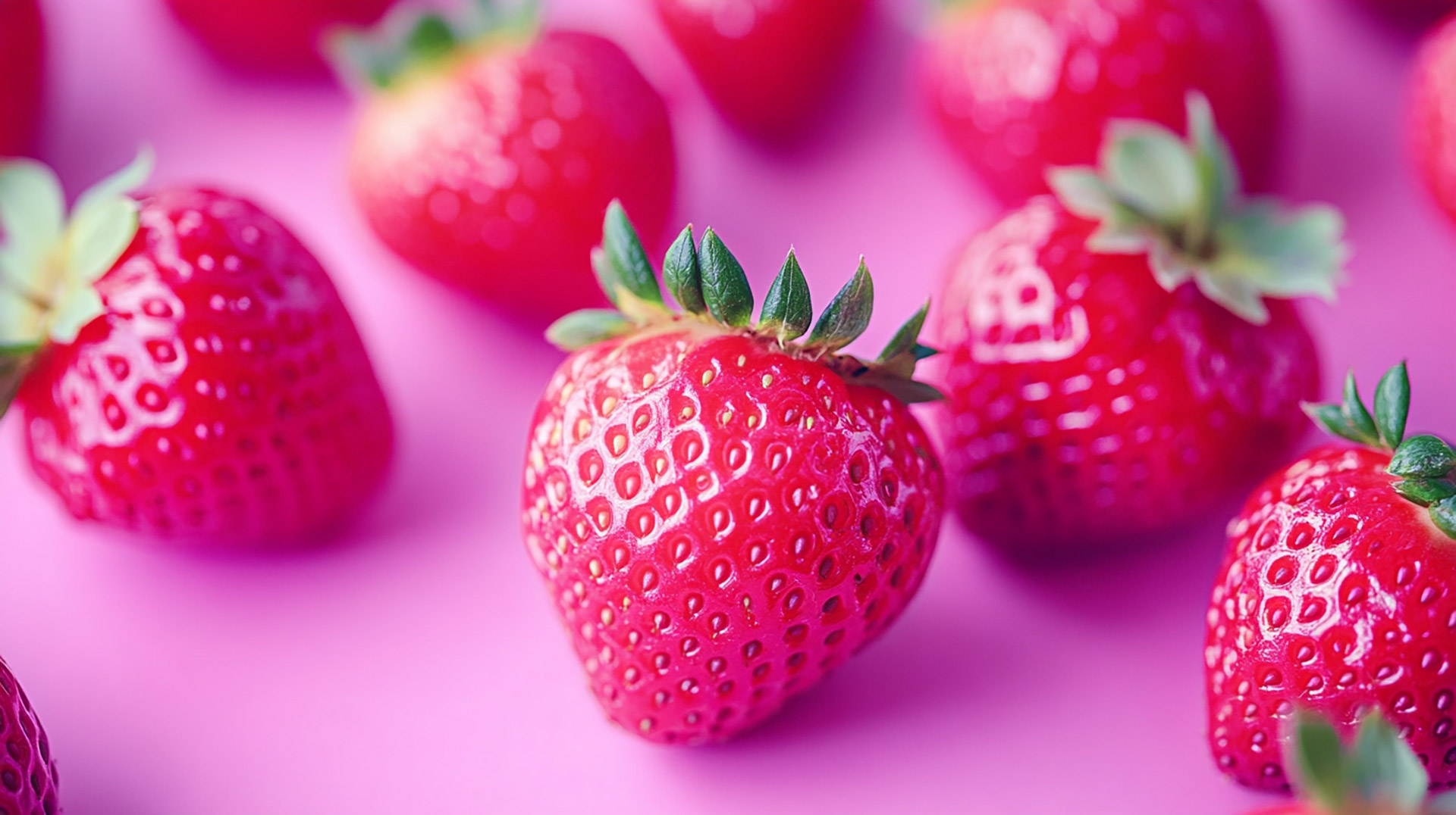 AI Wallpaper: Ultra HD Pink Strawberry Desktop Background