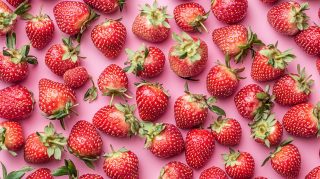 Fresh Pink Strawberry Stock Photos for Wallpapers