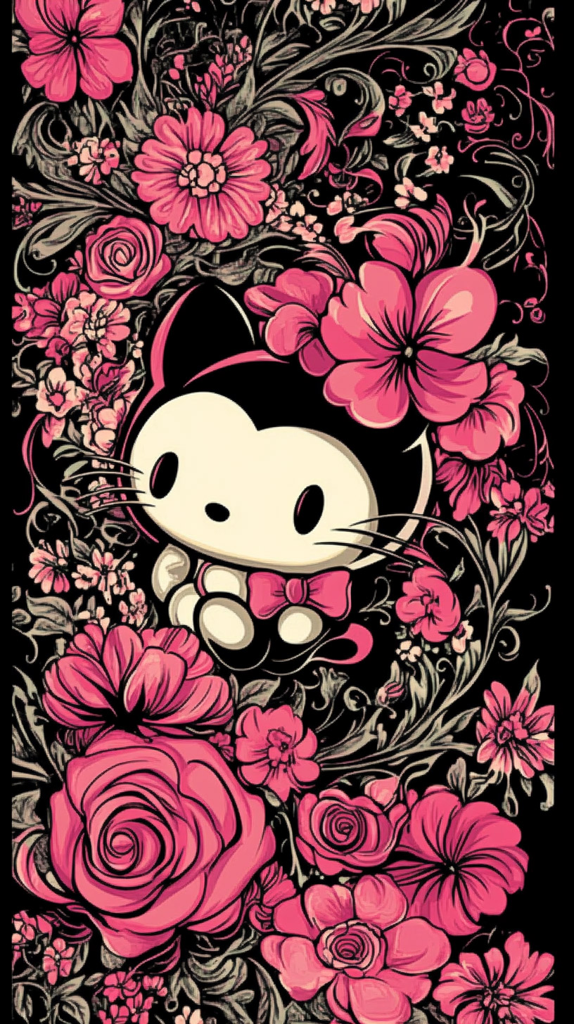 Download Pink and Black Hello Kitty Photos for Your Phone