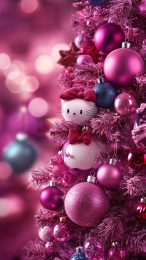 Download HD Pink Hello Kitty Christmas Background for Android