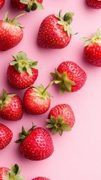 Pink Strawberry Aesthetic HD Mobile Wallpaper for iPhone