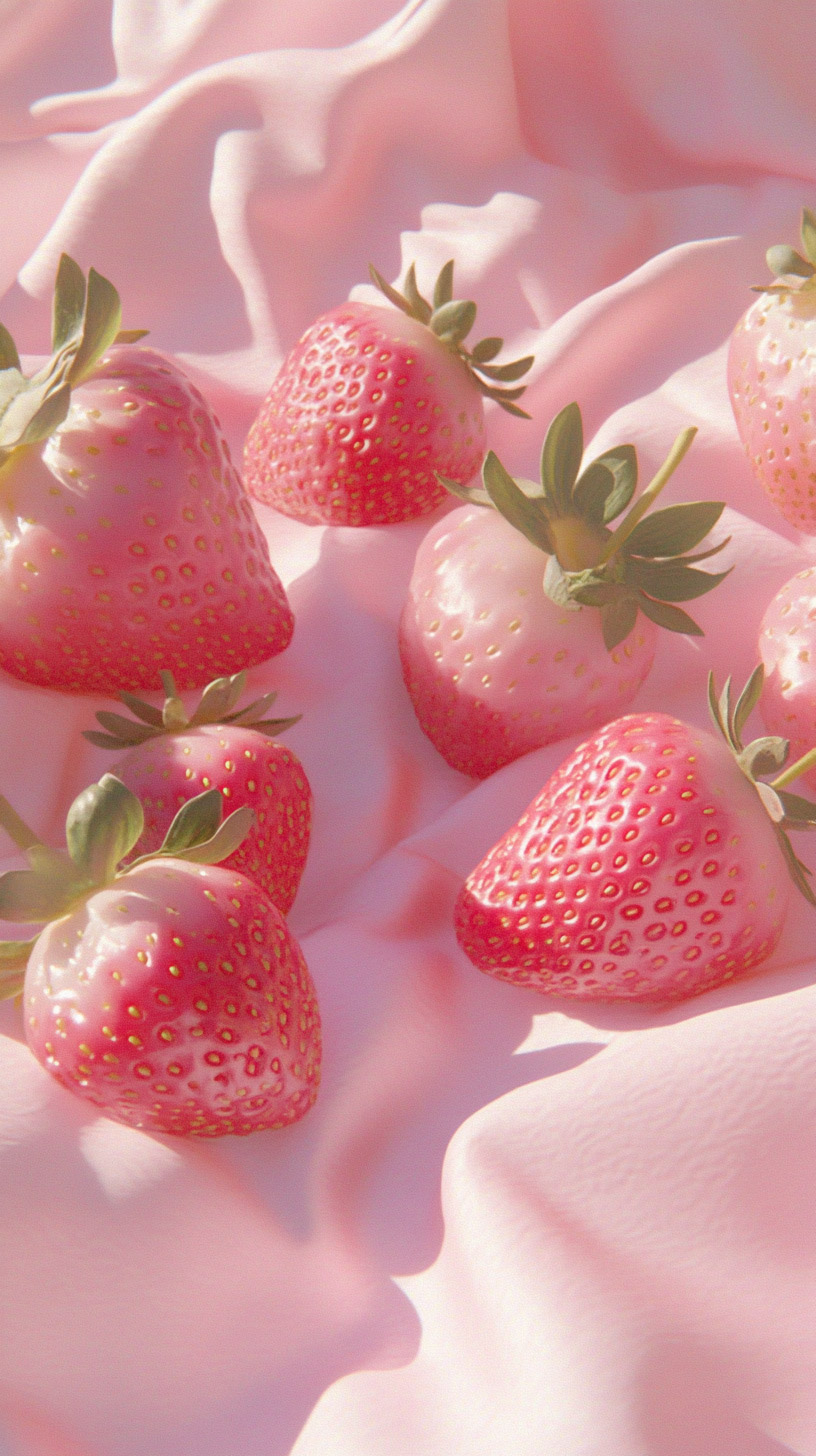 Download Free Pink Strawberry Digital Background for Android