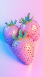 High-Quality Pink Strawberry HD Wallpaper for Smartphones