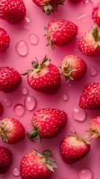 Chic Pink Strawberry Mobile Wallpapers Perfect for iPhone