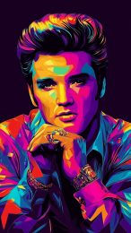 Vibrant 9:16 Elvis Presley Phone Wallpaper for Mobile