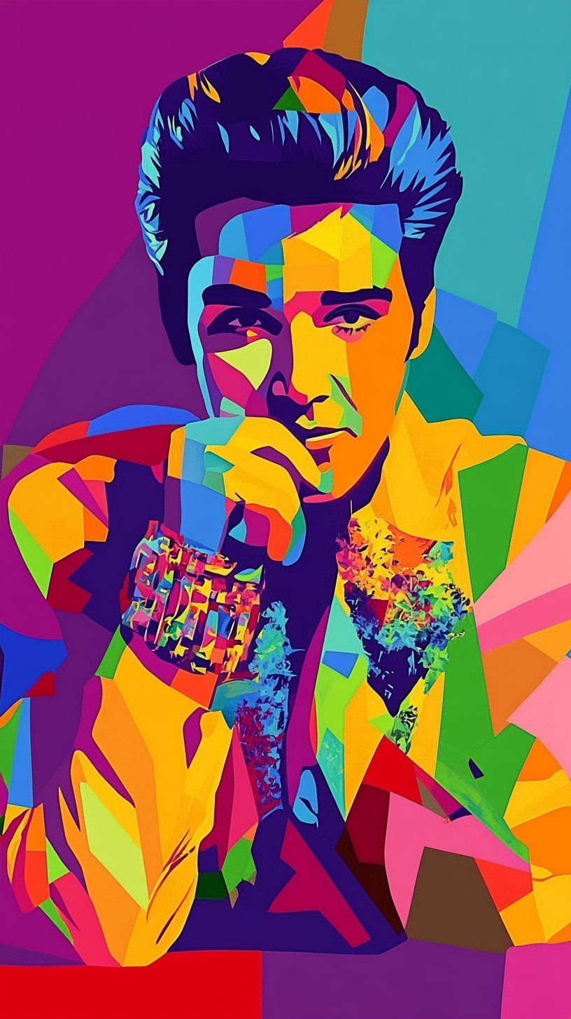 High-Definition Elvis Presley Pop Art Image for Phones