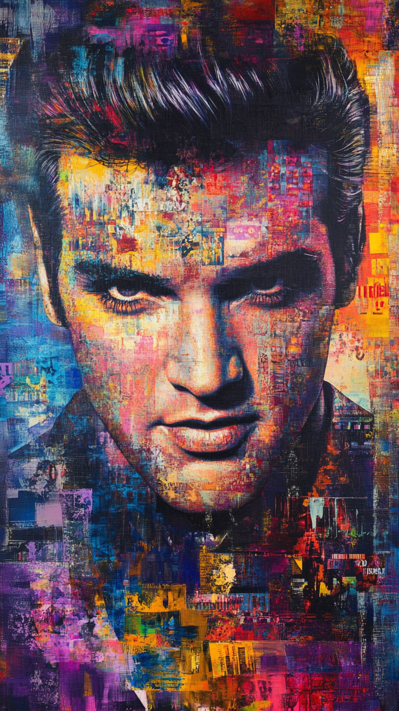 Stunning Digital Background of Elvis Presley for iPhones