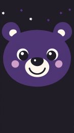 Best Free Mobile Wallpaper: Kawaii Purple Bear