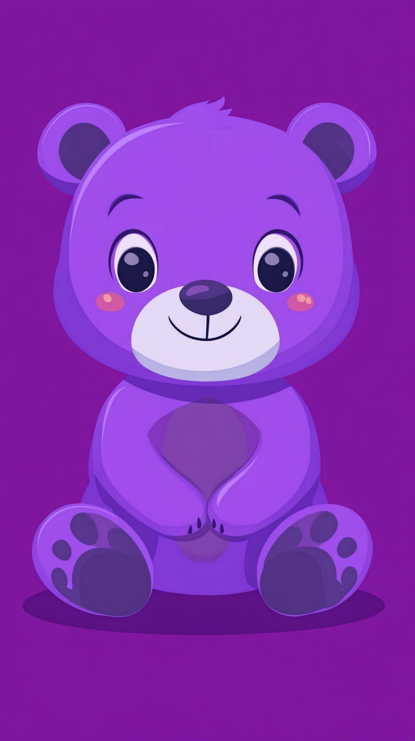 Download HD Purple Kawaii Bear Image for Android