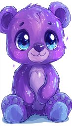 Adorable Purple Kawaii Bear Photos for Your Phone