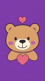 Free HD Mobile Wallpaper: Cute Purple Bear