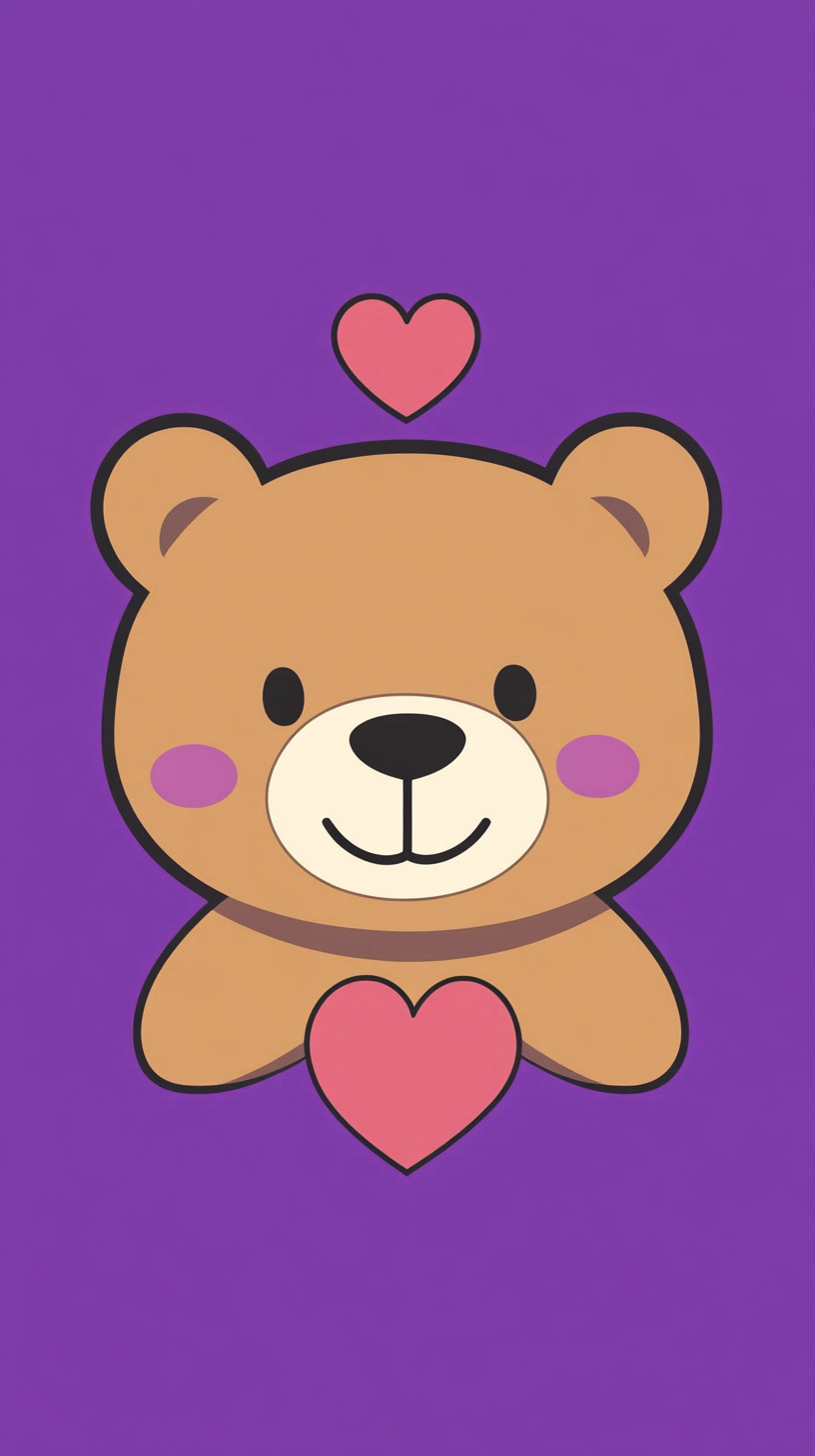 Free HD Mobile Wallpaper: Cute Purple Bear