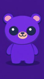 Stylish Purple Kawaii Bear Picture for Samsung Galaxy