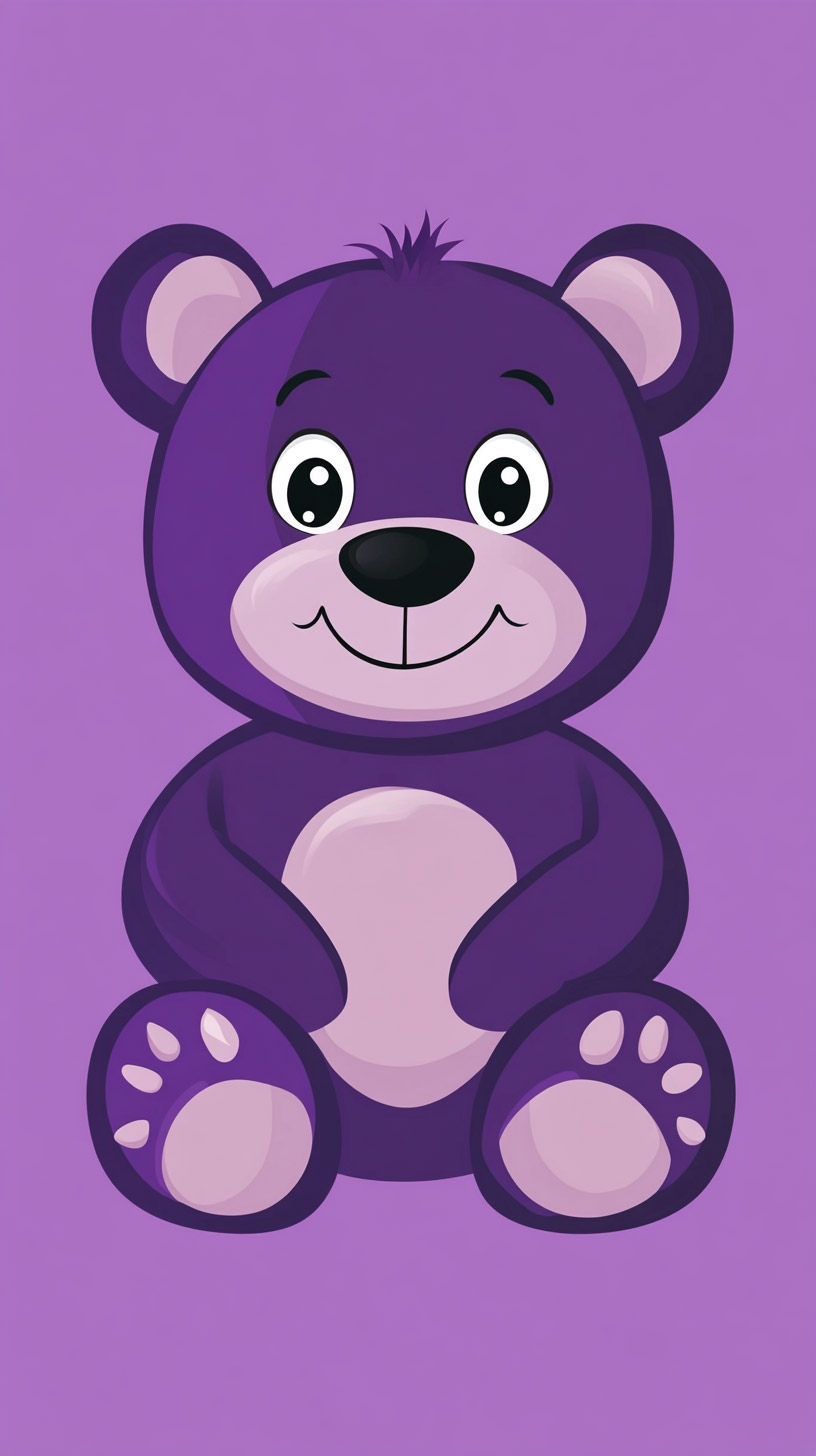 Instant Download: Purple Bear Mobile Wallpaper