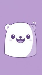 Charming Purple Bear Background for Android Phones