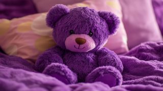 Purple Kawaii Cute Bear Wallpaper in Ultra HD Quality