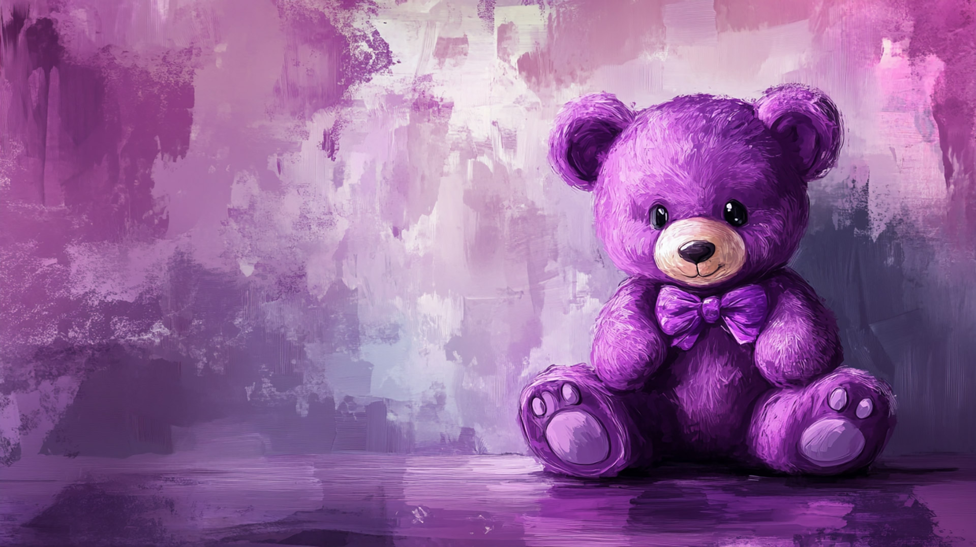 Digital Background with Kawaii Bear for PC Wallpapers