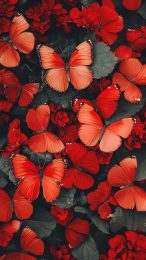 Vibrant Red Butterfly Image: Perfect Mobile Wallpaper