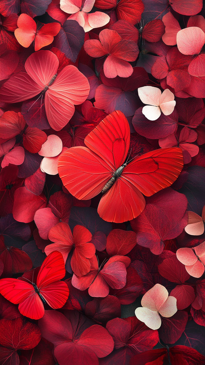 Aesthetic Red Butterfly Pictures for iPhone and Android