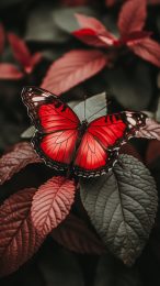 Customize Your Phone with Red Butterfly Mobile Wallpaper