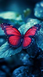 Free Download: Red Aesthetic Butterfly Photo Background