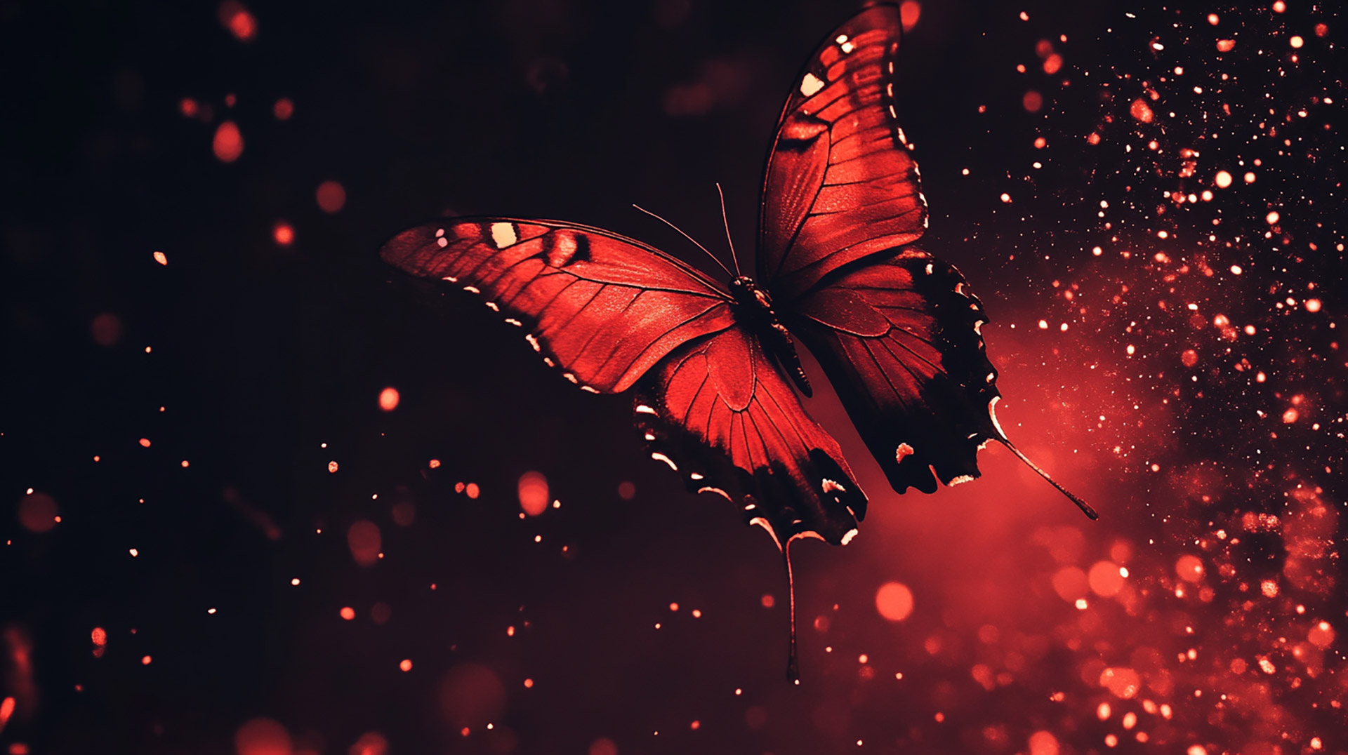 Captivating Digital Backgrounds of Red Butterflies in HD