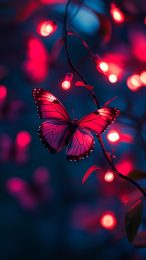 Elegant Red Butterfly Wallpaper for Samsung Galaxy Phones